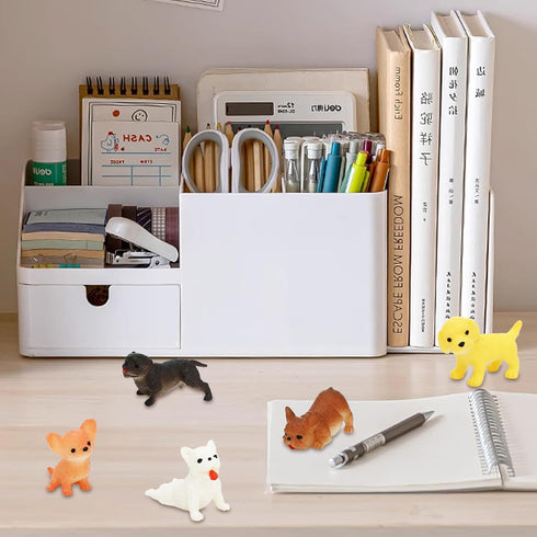 ONEST 9 Pieces Mini Dog Figurines Playset Dog House Hand Painted Tiny Dogs Realistic Detailed Plastic Puppy Figures Toys for Kids Adults...