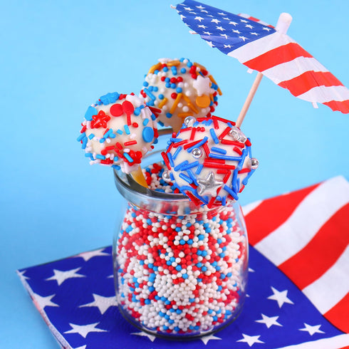 Patriotic Sprinkles for Cake Decorating, Red White and Blue Sprinkles, Food Grade 4th of July Gold Sprinkles Star Sprinkles for Cupcake Cake Ice C...