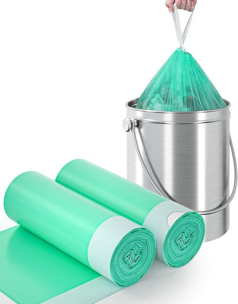 AYOTEE Compostable Small Trash Bags 4 Gallon Trash Bags Drawstring, Small Compost Bags 4 Gallon Garbage Bags 40 Counts,Unscented Biodegradable Tra...