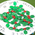 100 Pack Christmas Holly Leaves and Berries Appliques Laser Confetti Fabric Embellishment for Tree, Stocking, Scrapbook, Wreath, Cards Decorations...