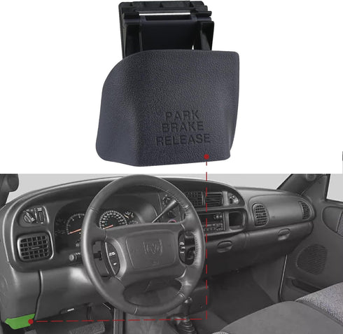74934 Parking Brake Release Handle (Mist Gray) Compatible with 1998-2002 Dodge Ram 1500 2500 3500 Replaces RU38RC8AA...