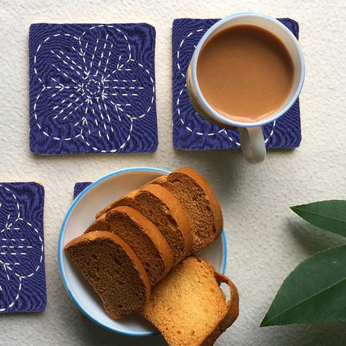 WEBEEDY Sashiko Kit DIY 10 Sets Sashiko Coaster Kit Japanese Traditional Cross Stitch Kit Embroidery Sewing Set Kit with Complete Sewing Accessori...