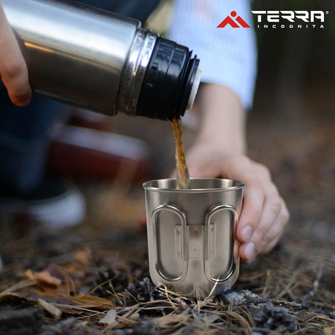 Stainless Steel Camping Mug - Lightweight & Durable Backpacking Cup - BPA-Free Camping Cups Metal for Outdoor Adventures (10 oz)...