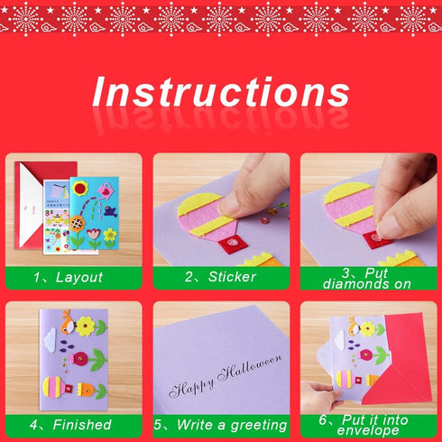 Hicdaw Kids Greeting Card Making Kit, 9Pcs Card Making Kits for Kids Thank You Card Kit DIY Handmade Card Making Supplies Art Crafts Crafty Set Te...