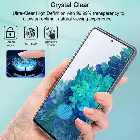 UEEBAI 2 Packs Screen Protector for Samsung Galaxy S20 FE 5G, Tempered Glass HD Clear Sensor Protection Case Friendly Easy Installation Bubble Fre...