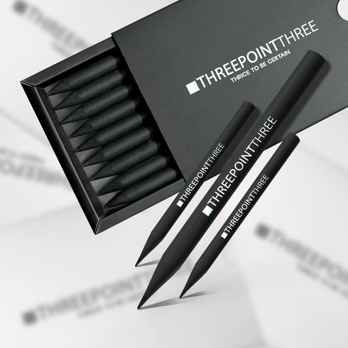 3.3 Inch Black 2B Pencils 9pc Set Black Wood Sharpened Pencils for Writing and Journaling...