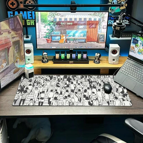 Aesthetics Busy City Zebra Crossing Art Mouse Pad Extended Large Gaming Mousepad XL Big Long Oversized Desk Mat Stitched Edges 31.5 X 11.8 Inch fo...