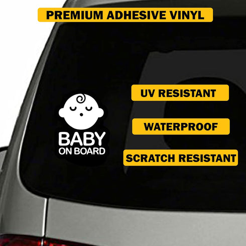 TOTOMO Baby on Board Sticker for Cars Funny Cute Safety Caution Decal Sign for Car Window and Bumper No Magnet - Sleeping Baby (2 Pack)...