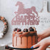 Anxdh horse happy birthday cake topper rose gold glitter horse birthday party decoration...