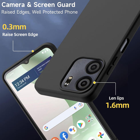 for BLU View 5 Case with Tempered Glass Screen Protector Slim Full-Body Silicone Bumpers Anti-Scratch Shockproof Protective phone Case Cover for B...