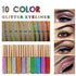 Glitter Eyeliner,Purple Giltter Eyeliner, Long-lasting Waterproof Eyeliner Eye Glitter Makeup, Silver, Gold, Pink Green High-pigmented Colorful Gl...
