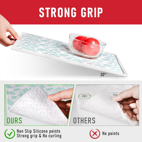 Cooyes Absorbent Refrigerator Liners, Non Slip Fridge Bin Liners and Mats Washable, Refrigerator Shelf Liner for Glass Shelves and Kitchen Cabinet...