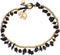 Handmade Black Obsidian Stone Elephant Charm Brass Beads Anklets Bracelet 10 Inches...