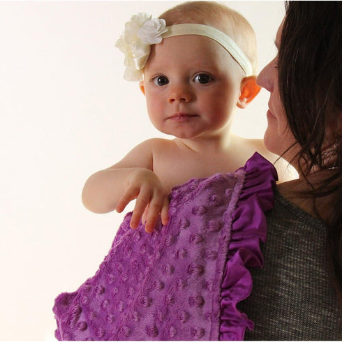 Baby Girls Reversible Minky Velboa Stroller Blanket (Choose Color) (Birds/Violet)...