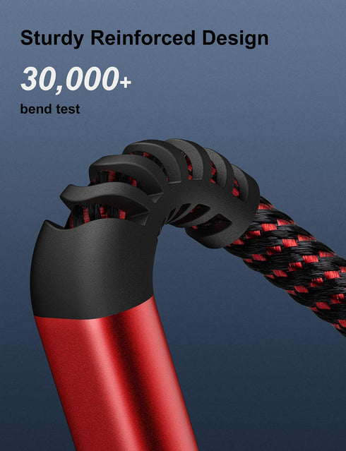Dasku 3Pack 3FT Lightning Cable Certified iPhone Charger Cable Red Nylon Braided Fast Charging Cord Compatible with iPhone 13/12/11/Pro Max/X/Xs M...