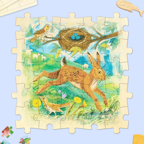 50 Blank Wooden Puzzle Pieces Large Size, Each Piece is 4x3.2 Inches to Draw on, Unfinished Freeform Jigsaw Puzzle Pieces for DIY Arts & Crafts, N...