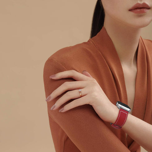 Fullmosa Compatible Apple Watch Band Leather 49mm 46mm 45mm 44mm 42mm 41mm 40mm 38mm for iWatch Ultra2/Ultra/SE/SE2/Series 10/9/8/7/6/5/4/3/2/1,42...