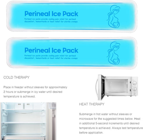 Perineal Cooling Pad, Postpartum Cold Packs for Women After Pregnancy and Delivery, 2 Ice Pack and 3 Cover (Blue)...