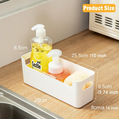 2 Pack Cabinet Organizer Storage, Adhesive Over Cabinet Door Organizer, No Drilling Space Saver Plastic Storage Containers Multi-Use for Kitchen B...