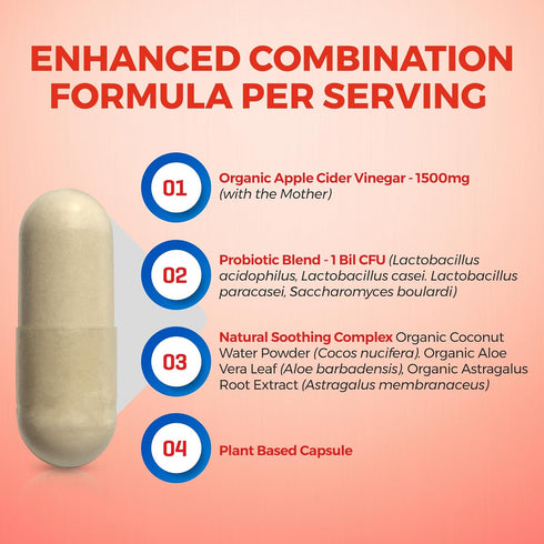 Apple Cider Vinegar Capsules - (120 Veggie Capsules) Organic ACV Supplement with Probiotics - 1500mg per Serving - Supports General Wellness & Dig...
