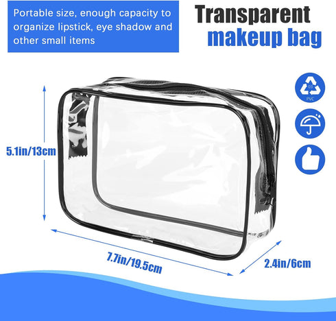 15 PCS Transparent Cosmetic Bags Clear Toiletry Bags Waterproof Makeup Bags PVC Plastic Zippered Organizer Cases for Travel Vacation Bathroom......