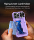 for iPhone 15 Pro Max Wallet Case with Card Holder & Sliding Camera Cover & Kickstand, Heavy Duty Protective Shockproof Sturdy Hard Back & TPU Edg...