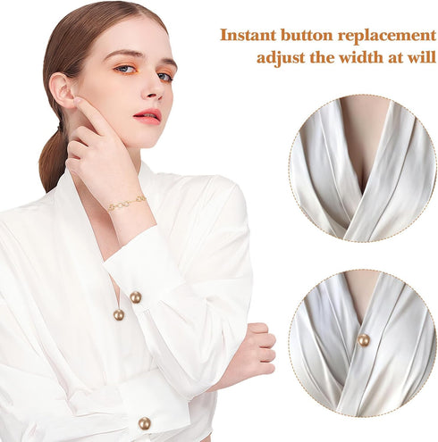 VILLCASE Women Shirt Brooch Pins: 25pcs Pearl Cover Up Button Pin Safety Brooch Buttons - No Sew Metal Tie Tacks Clips for Clothing Dress Supplies...