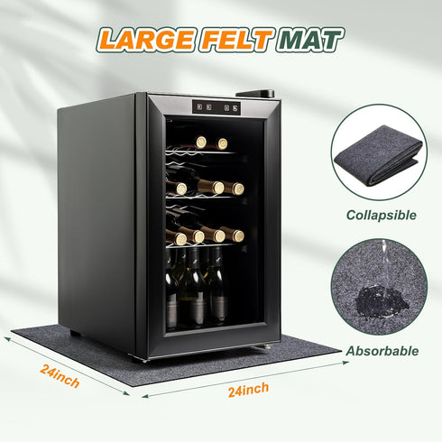 24" x 24" Mini Refrigerator Mats for Carpet Under Fridge Mats Refrigerator Floor Protector Multifunctional Home Appliance Mat Non Slip Backing Fri...