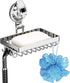 Soap Holder Shower, Suction Cup Soap Dish for Shower with 4 Hooks, 304 Stainless Steel, Silver...