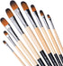 Artist Filbert Paint Brushes Set,9 Pcs Professional Painting Kits with Long Handle Soft Nylon Hair Filbert Brushes for Acrylic Oil Watercolor Goua...