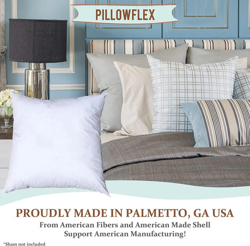 Pillowflex Premium Polyester Throw Pillow Insert - 15x15 - Ultra Soft Small Square Throw Pillow, Couch Sham, Lumbar, Back, Sofa - Machine Washable...