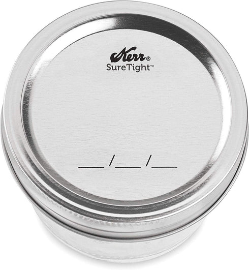 Kerr Wide Mouth Half-Pint Glass Mason Jars 8-Ounces with Lids and Bands (2 Jar-Pack)...