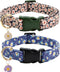 Flower Patterns Dog Collar with Accessories, Soft Cotton Dog Collars for Small Medium Large Female and Male Dog(Daisy&Wild Chrysanthemum L)...