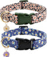 Flower Patterns Dog Collar with Accessories, Soft Cotton Dog Collars for Small Medium Large Female and Male Dog(Daisy&Wild Chrysanthemum L)...