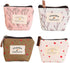 FuninCrea Small Coin Purse, 4 Pack of Different Cute Flower Patterns Canvas Coin Purse with Smooth Zip Mini Wallet for Storing Coin, Credit Card, ...
