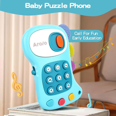 Baby Cell Phone Toys Toddler Play Phone Pretend Phone with Lights Music Kids Mini Phone Soft Teether Birthday Gifts for Infant Toddler 12+ Months ...