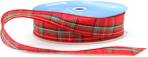 Berwick 1-1/2-Inch Wide by 50-Yard Spool Wired Edge Clarkston Craft Ribbon, Red/Green/Gold...