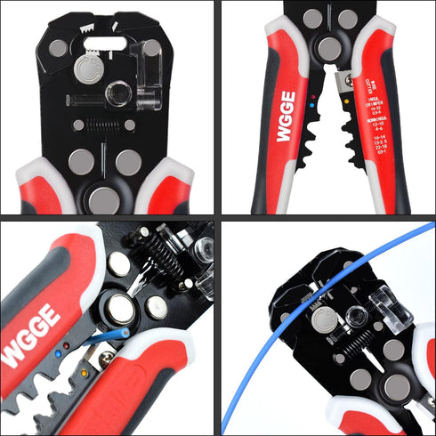 WGGE WG-014 Self-Adjusting Insulation Wire Stripper. For stripping wire from AWG 10-24, 3 in 1 Automatic Wire Stripping Tool/Cutting Pliers Tool, ...