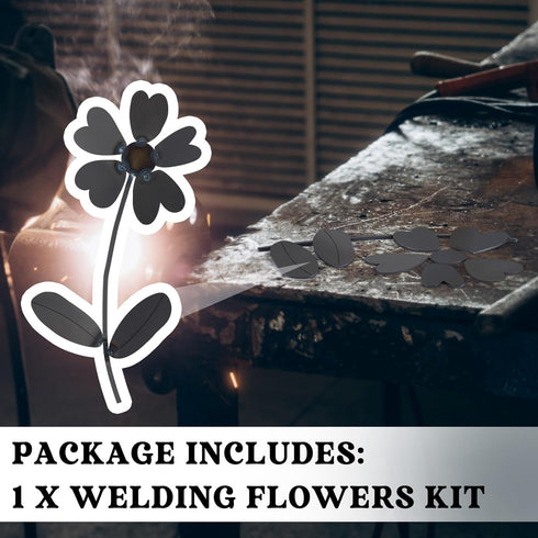 Welding Kits Flower 12.01 x 4.25 Inch Welding Coupons DIY Welding Practice Kit Steel Art Welding Training Metal Suitable for Beginners MIG Arc Sti...
