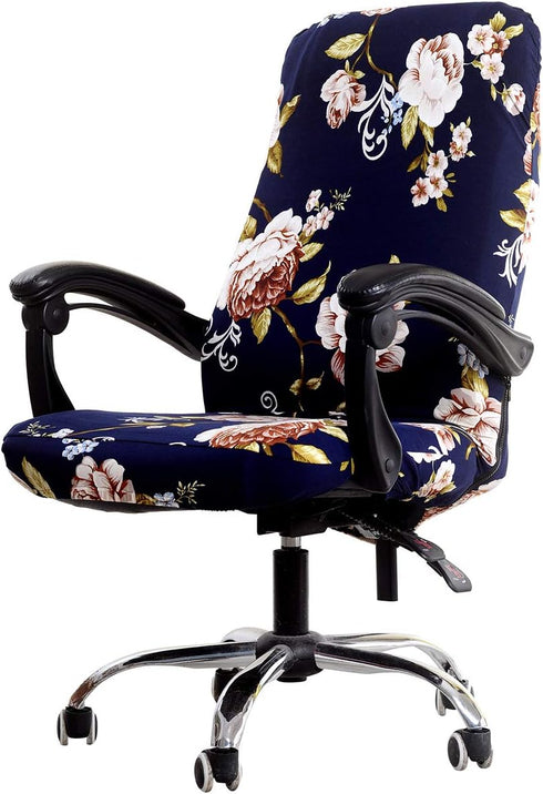 WOMACO Printed Office Chair Covers, Stretch Computer Chair Cover Universal Boss Chair Covers Modern Simplism Style High Back Chair Slipcover - Peo...