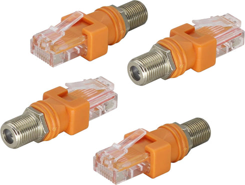 F Internal Thread to RJ45 External Thread coaxial to Ethernet Adapter,Suitable for Most line Testers,line Finders, and Other Testing Equipment(4-P...