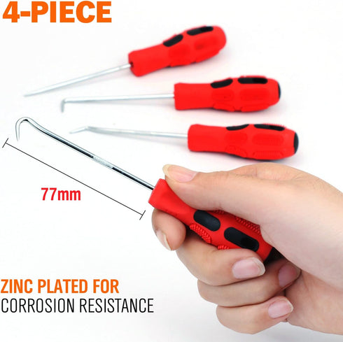 HORUSDY 4-Piece Precision Automotive Hook Set, Car Auto Oil Seal/O-Ring Seal Gasket Mini Precision Hooks Puller Remover...
