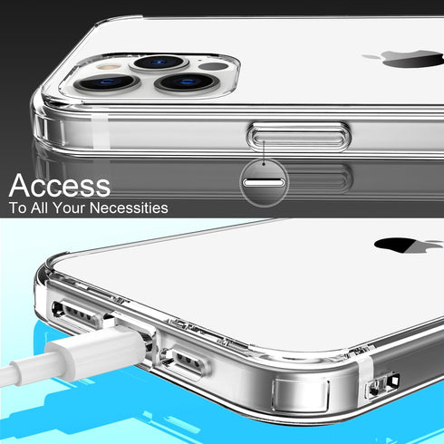 LUHOURI for iPhone 12 Pro Max Clear Case with Screen Protector,Transparent Crystal Acrylic TPU Acrylic Cover,Slim Fit Shockproof Protective Phone ...