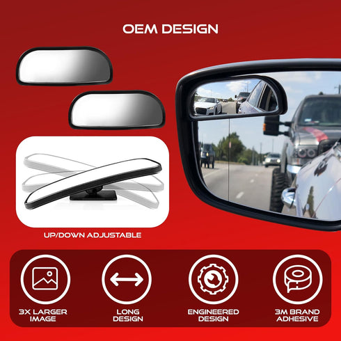 Blind Spot Convex Car Rear View Mirror: Rearview/Side Stick On Mirror Automotive Accessories | Narrow Blindspot Mirrors For Car By Utopicar (2 pac...