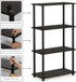 Furinno (99557EX/BK) Turn-N-Tube 4-Tier Multipurpose Shelf Display Rack - Espresso/Black...