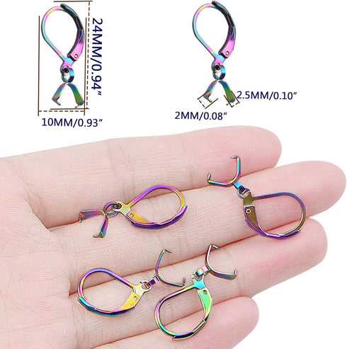 20pcs Stainless Steel Leverback Earring Hooks Hypoallergenic Ear Wires Buckle Hooks with Pendant Clasps for DIY Dangle Earrings Jewelry Making Sup...