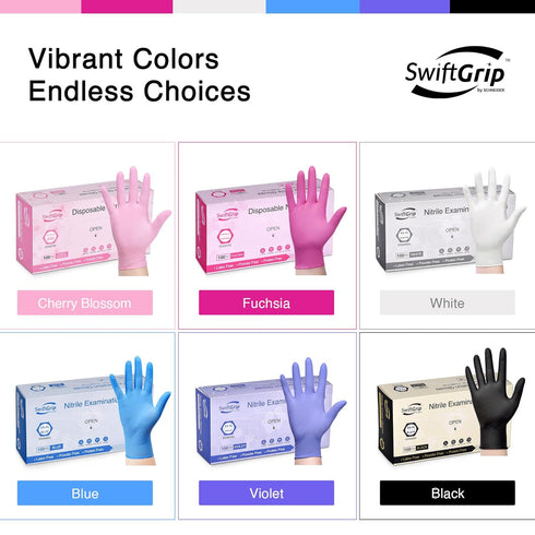 Disposable Nitrile Exam Gloves, 3mil, Medium, Box of 50, Violet Nitrile Gloves Disposable Latex Free for Medical, Cleaning, Cooking & Esthetician,...
