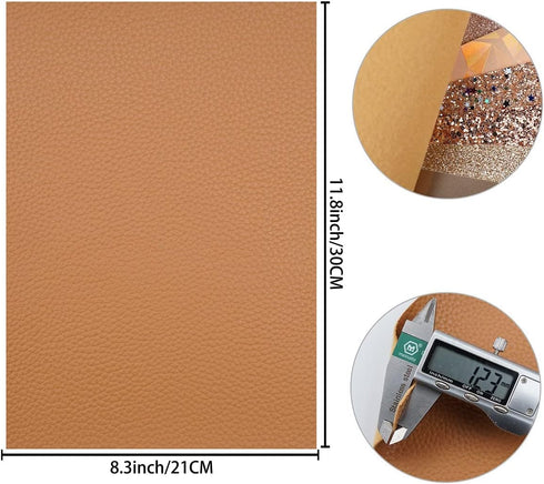 Litchi 7 Pack 8x12 Inch Faux Leather Sheets for Bow Earring, Easy to Cut Vinyl Fabric for Cricut, Durable Fade Resistant Leatherette Without Smell...