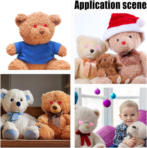 NBEADS 200 Sets Heart Safety Eyes 12mm, Crochet Nose Button Eye Plastic Craft Eyes Plastic Nose Buttons with Washers for Crafts DIY Sewing Craftin...