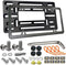 Aootf Front License Plate Bracket- Universal Bumper Mounting Kit, Car Tag Holder Adapter & Black Aluminum Plate Cover, Anti-Theft Lock Screw Bolt ...